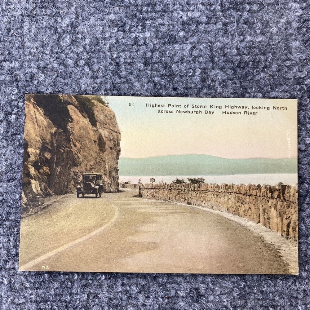 Vintage Postcard‎ Highest Point Of Storm King Highway Across Newburgh Bay Hudson